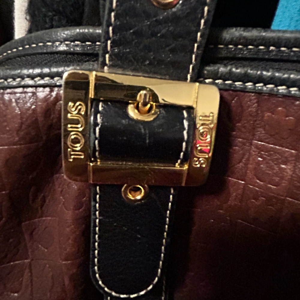 Tous Brown and Black Croc-Embossed Leather Tote - Picture 3 of 8